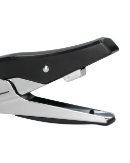 Grapadora q-connect de tenaza metalizada y negra kf14867 tacto suave capacidad 25 hojas usa grapas 24/6 y 26/6