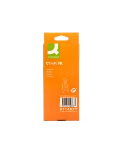 Grapadora q-connect de tenaza metalizada y negra kf14867 tacto suave capacidad 25 hojas usa grapas 24/6 y 26/6
