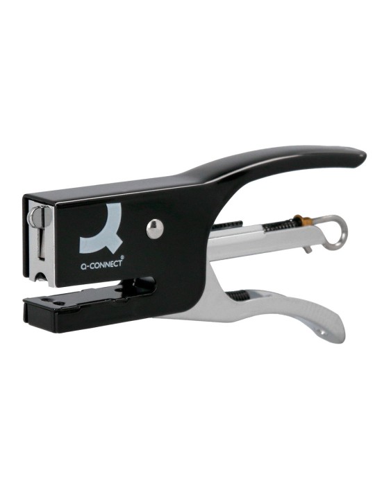 Grapadora q-connect de tenaza kf22340 metalica color negro capacidad 12 hojas usa grapas numero 10