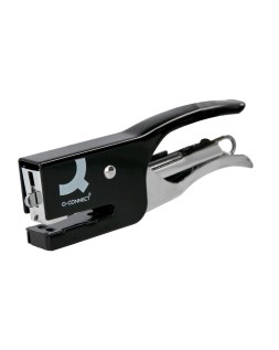 Grapadora q-connect de tenaza kf22340 metalica color negro capacidad 12 hojas usa grapas numero 10