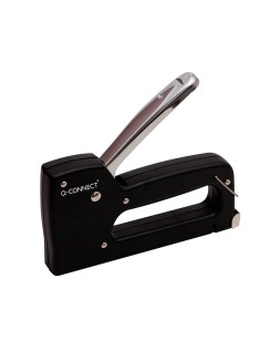Grapadora q-connect clavadora manual ligera con cuerpo de plastico resistente color negro usa grapas 23/6-8