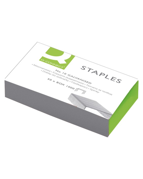 Grapas q-connect nº10 galvanizadas caja de 1000 unidades