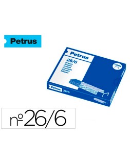 Grapas petrus nº 26/6 galvanizada caja de 1000 unidades