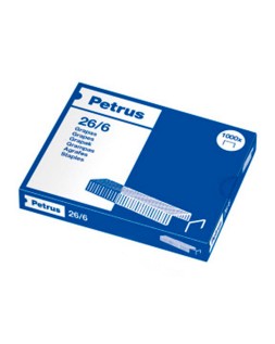 Grapas petrus nº 26/6 galvanizada caja de 1000 unidades