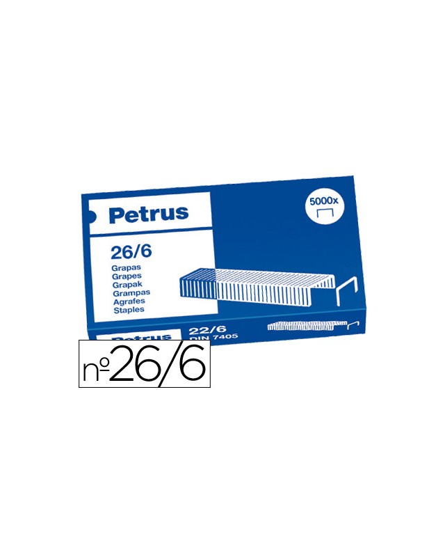 Grapas petrus nº 26/6 caja de 5000 unidades