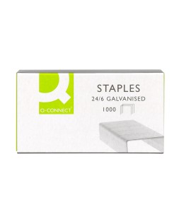 Grapas q-connect nº 22/6 24/6 galvanizadas caja de 1000 unidades