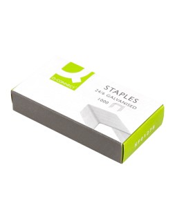 Grapas q-connect nº 22/6 24/6 galvanizadas caja de 1000 unidades