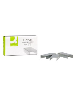 Grapas q-connect nº 22/6 24/6 galvanizadas caja de 1000 unidades