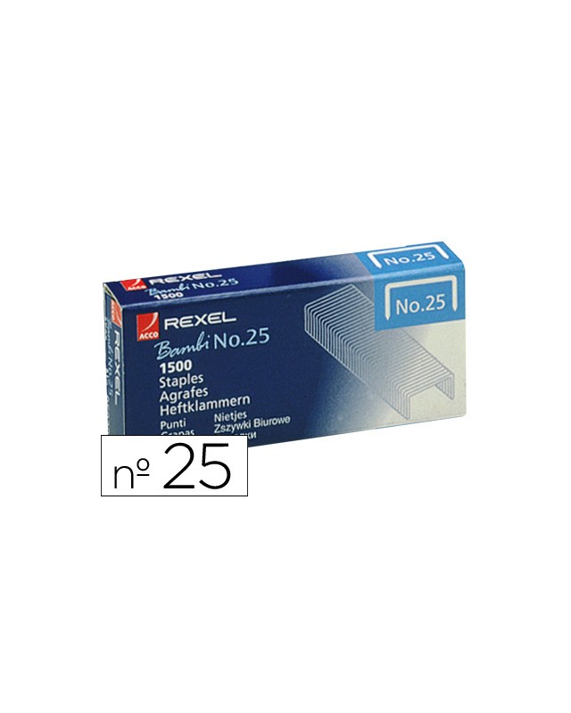 Grapas rexel nº25 21/4 caja de 1500 unidades