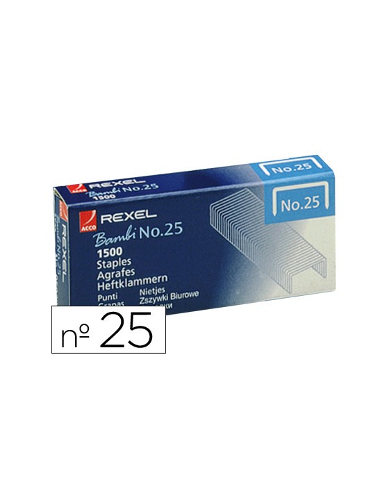 Grapas rexel nº25 21/4 caja de 1500 unidades
