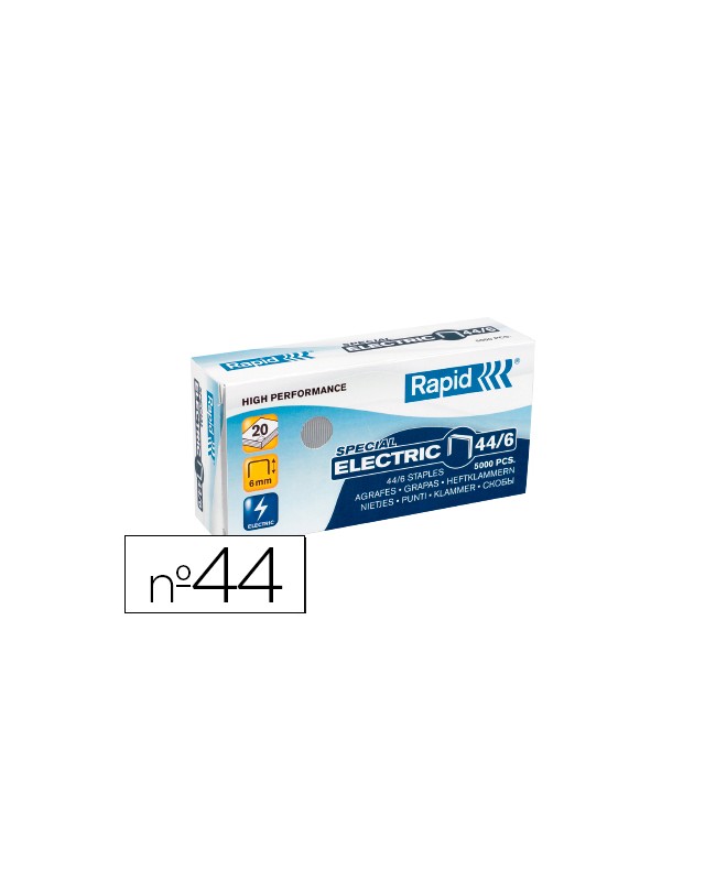 Grapas rapid nº 44/6 galvanizada caja de 5000 unidades