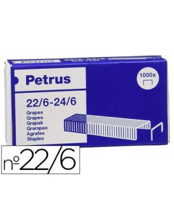 Grapas petrus nº 22/6 galvanizada caja de 1000 unidades