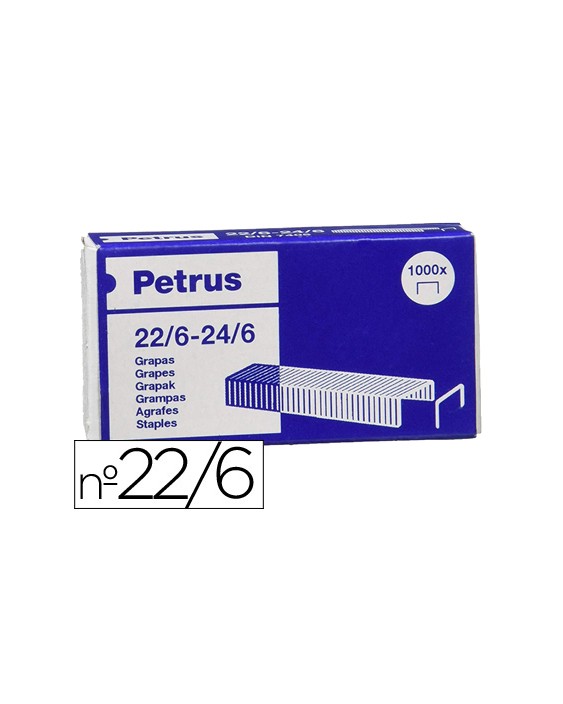 Grapas petrus nº 22/6 galvanizada caja de 1000 unidades