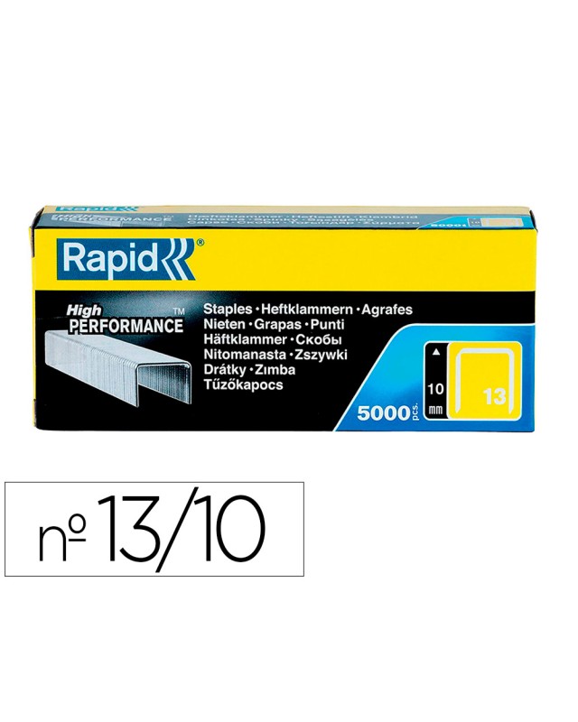 Grapas rapid 13/10 mm galvanizada caja de 5000 unidades