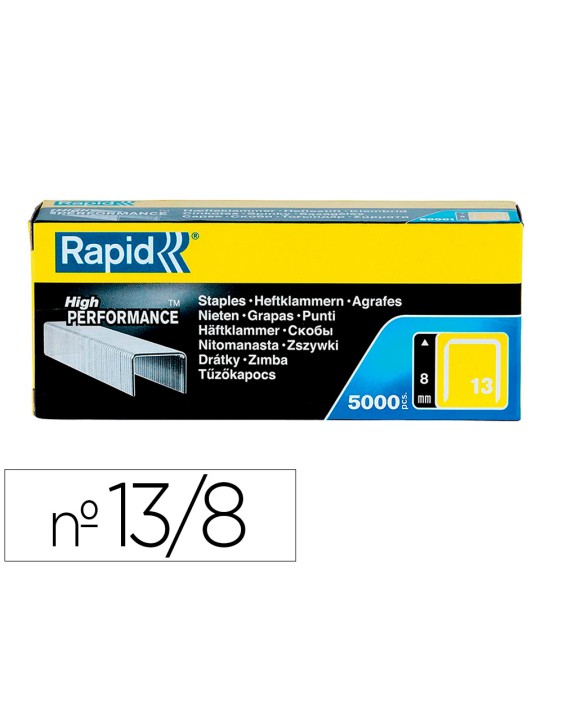 Grapas rapid 13/8 mm galvanizada caja de 5000 unidades