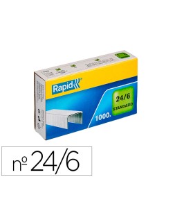 Grapas rapid 24/6 mm galvanizada caja de 1000 unidades