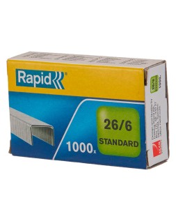 Grapas rapid 26/6 mm galvanizada caja de 1000 unidades