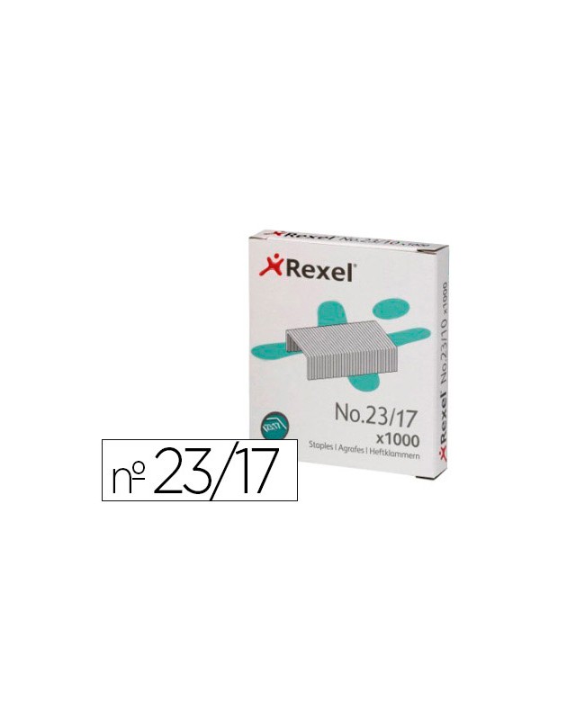 Grapas rexel 23/17 acero caja 1000 unidades