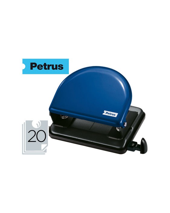 Taladrador petrus 52 azul capacidad 20 hojas