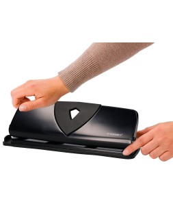 Taladrador q-connect kf01238 negro 4 taladros abertura 1,6 mm capacidad 16 hojas