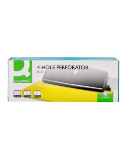 Taladrador q-connect kf01238 negro 4 taladros abertura 1,6 mm capacidad 16 hojas