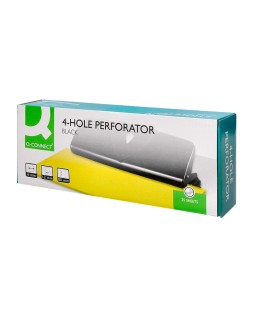 Taladrador q-connect kf01238 negro 4 taladros abertura 1,6 mm capacidad 16 hojas