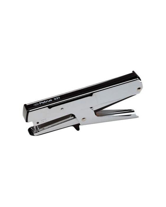 Grapadora petrus de tenaza 221 metalica capacidad de grapado 20 hojas usa grapas 23/6