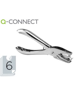 Taladrador q-connect kf18765 de tenaza metalico cromado 1 taladro abertura 6 mm capacidad 6 hojas