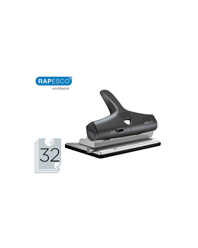Taladrador rapesco alu 95 negro ajustable 2,3 y 4 taladros capacidad 32 hojas