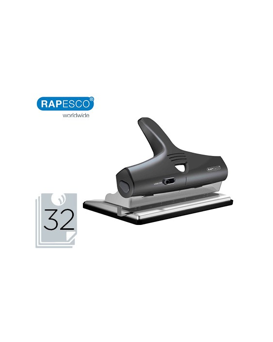 Taladrador rapesco alu 95 negro ajustable 2,3 y 4 taladros capacidad 32 hojas