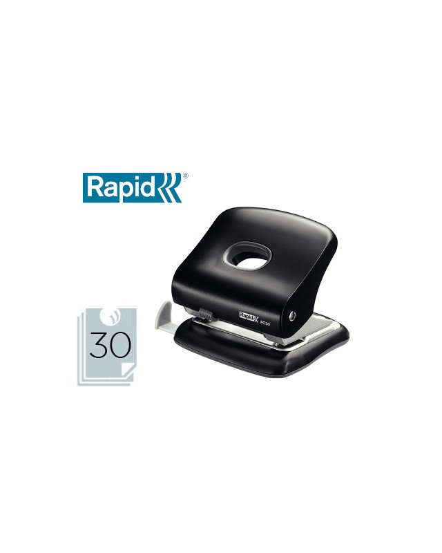 Taladrador rapid fc30 plastico color negro capacidad 30 hojas