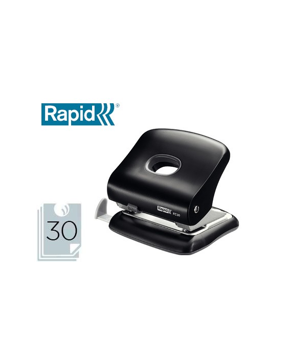 Taladrador rapid fc30 plastico color negro capacidad 30 hojas