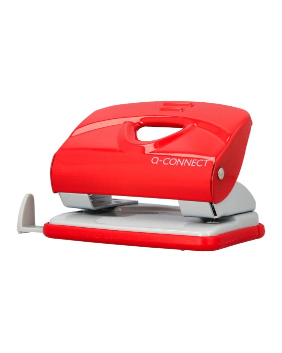 Taladrador q-connect kf14219 rojo abertura 2 mm capacidad 20 hojas