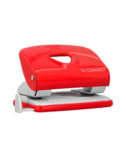 Taladrador q-connect kf14219 rojo abertura 2 mm capacidad 20 hojas