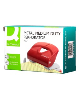 Taladrador q-connect kf14219 rojo abertura 2 mm capacidad 20 hojas