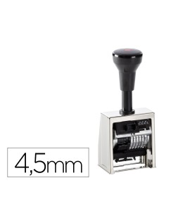 Numerador automatico reiner metalico 6 cifras altura tipo 4,5 mm