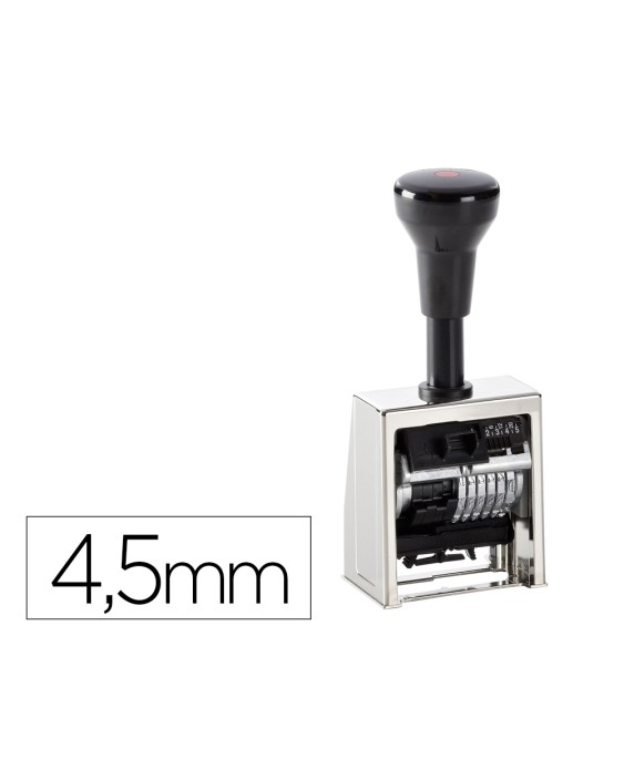 Numerador automatico reiner metalico 6 cifras altura tipo 4,5 mm