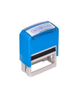 Sello entintado automatico q-connect contabilizado almohadilla 14x38 mm color azul