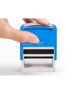 Sello entintado automatico q-connect contabilizado almohadilla 14x38 mm color azul