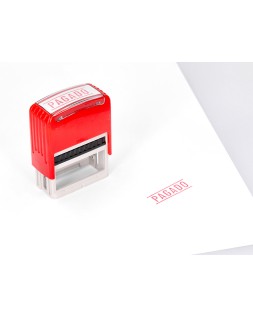 Sello entintado automatico q-connect pagado almohadilla 14x38 mm color rojo