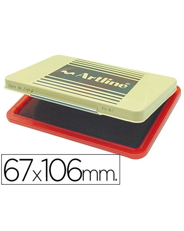 Tampon artline ehp-3 rojo base de plastico 67x106 mm