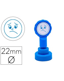 Sello artline emoticono disgusto color azul 22 mm diametro