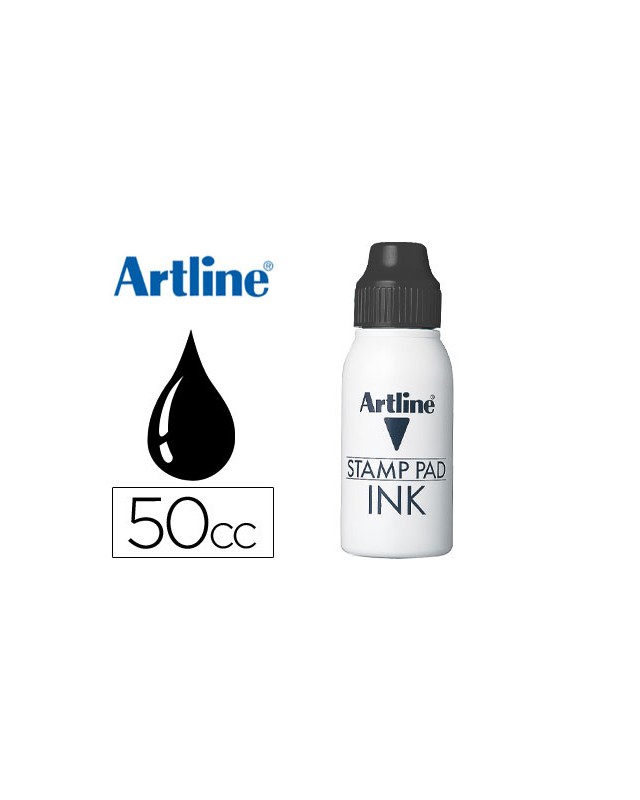 Tinta tampon artline negra bote 50 cc