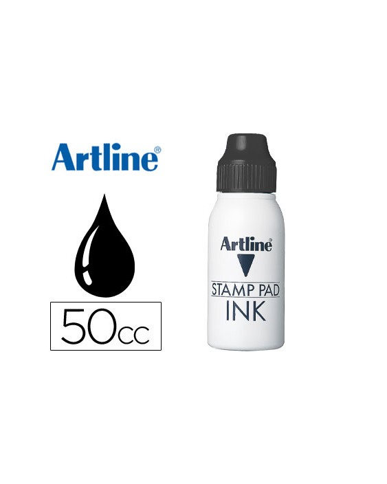 Tinta tampon artline negra bote 50 cc