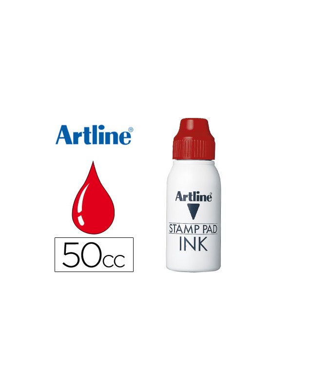 Tinta tampon artline roja bote 50 cc
