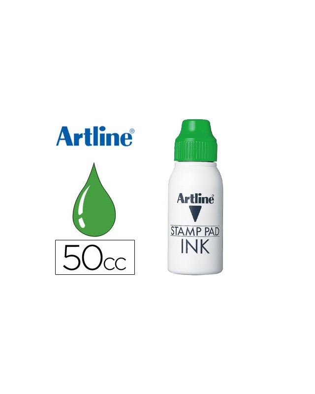 Tinta tampon artline verde bote 50 cc