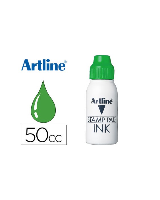 Tinta tampon artline verde bote 50 cc