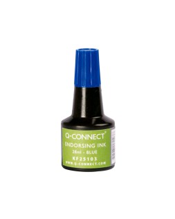 Tinta tampon q-connect azul bote 28 ml