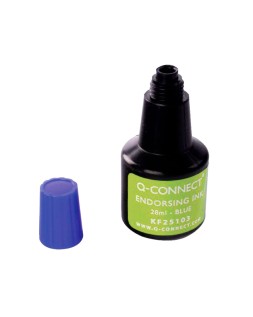 Tinta tampon q-connect azul bote 28 ml