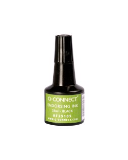 Tinta tampon q-connect negro bote 28 ml